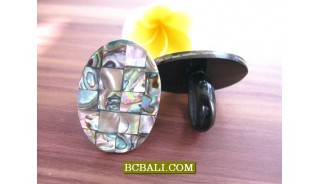 Balinese Seashells Abalone Rings Handmade 